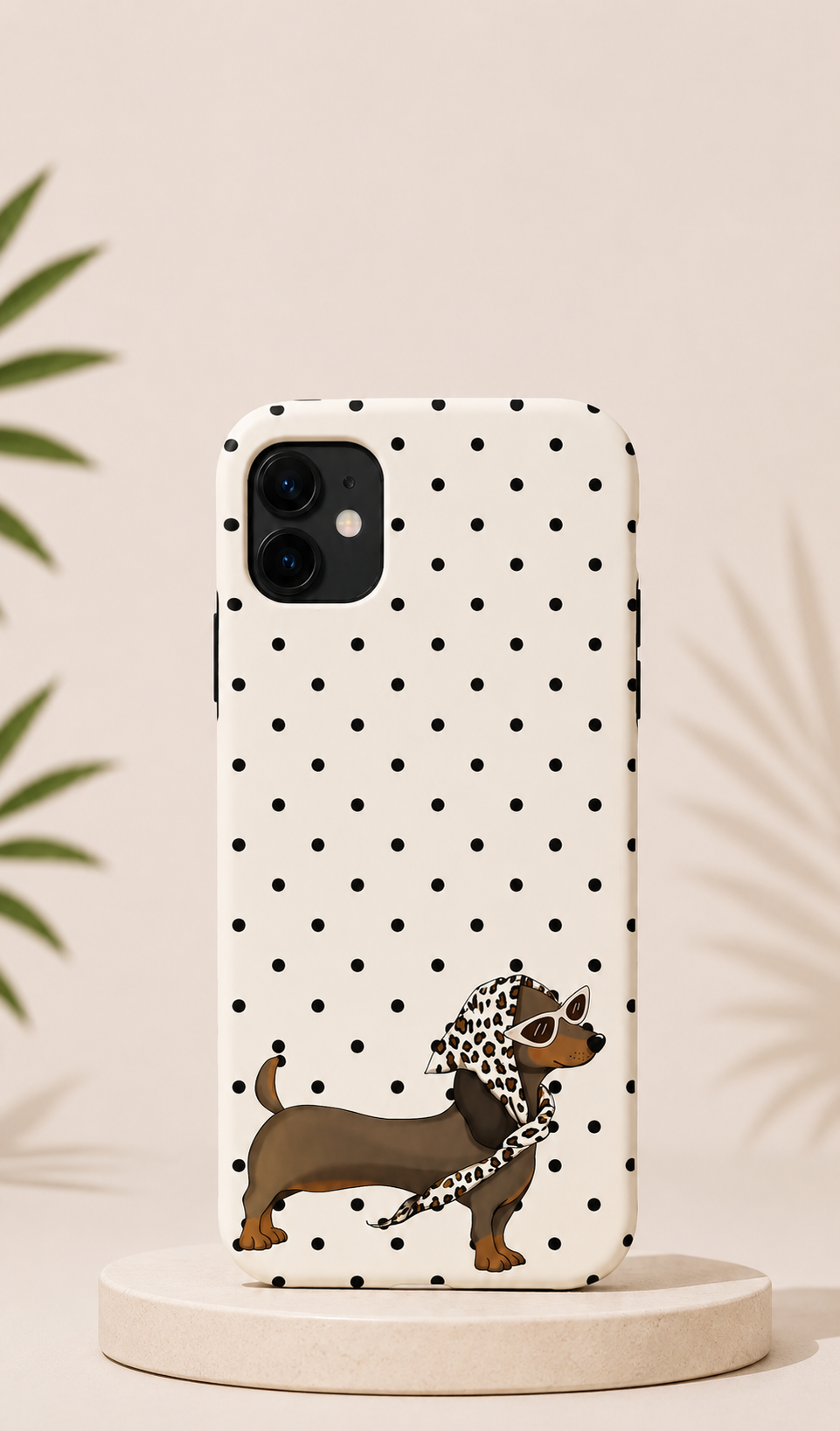 Funda Kasea de lunares con perro y pañuelo animal print